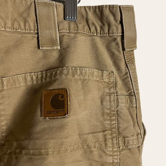 Carhartt Tan Dungaree Loose Fit Canvas Utility Work Pants Size 36x32 - Picture 9 of 11